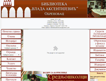 Tablet Screenshot of bibliotekaobrenovac.org